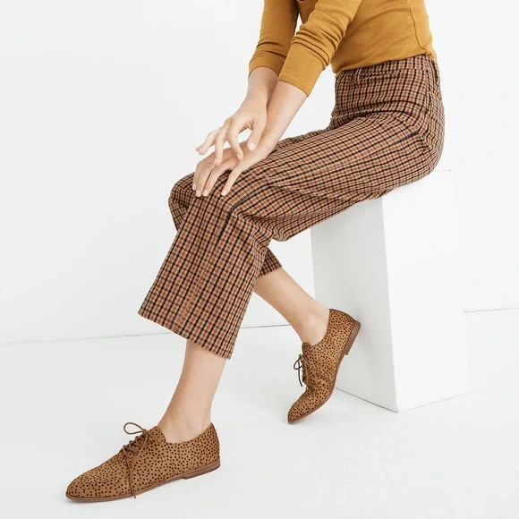 Madewell Plaid Slim Emmet Wide Leg Crop Pants Size 28 - Picture 1 of 15